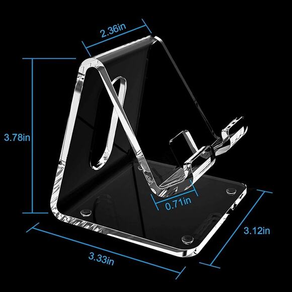 Acrylic Cell Phone Stand, Portable Clear Phone Stand for Desk, - Picture 6 of 7